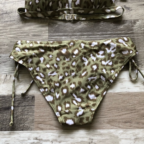 NWT Women’s Green Leopard Print 2 Piece Bikini - Picture 8 of 15